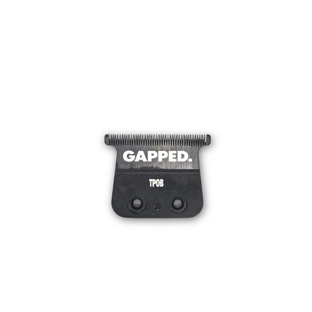 TPOB GAPPED black blade for GO X and XO trimmers front view