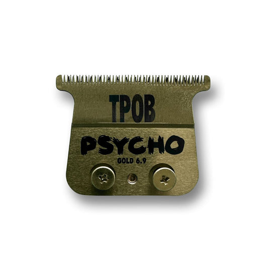 TPOB PSYCHO Graphene 6.9 blade for PLAY trimmer in Gold hero view