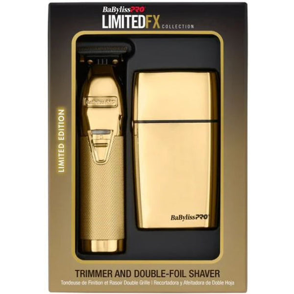 BaBylissPRO LimitedFX Gold Trimmer & Double Foil Shaver Set