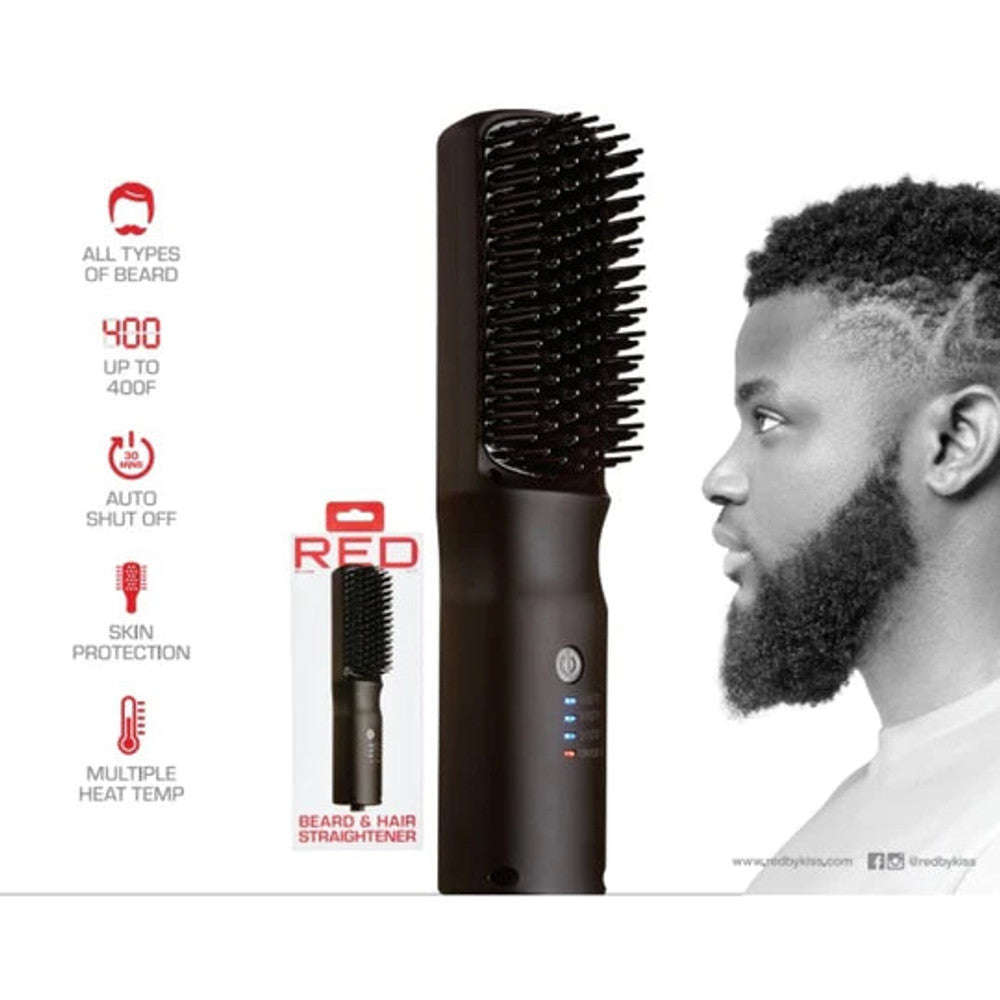 Red Pro Beard & Hair Straightener – HC16 Skin Protector Bristles