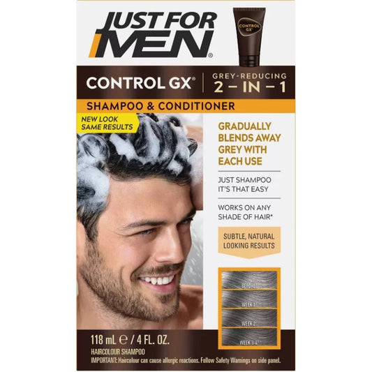 Just For Men Control GX 2-in-1 Shampoo & Conditioner – Gradual Gray Reduction