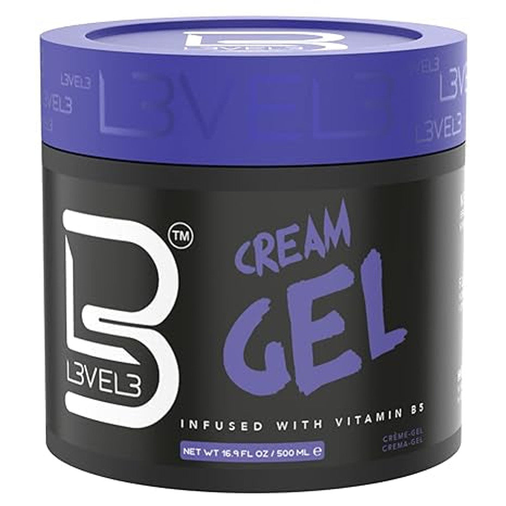 L3VEL3 Hair Gel Cream 500ml – Medium Hold, Long-Lasting Shine