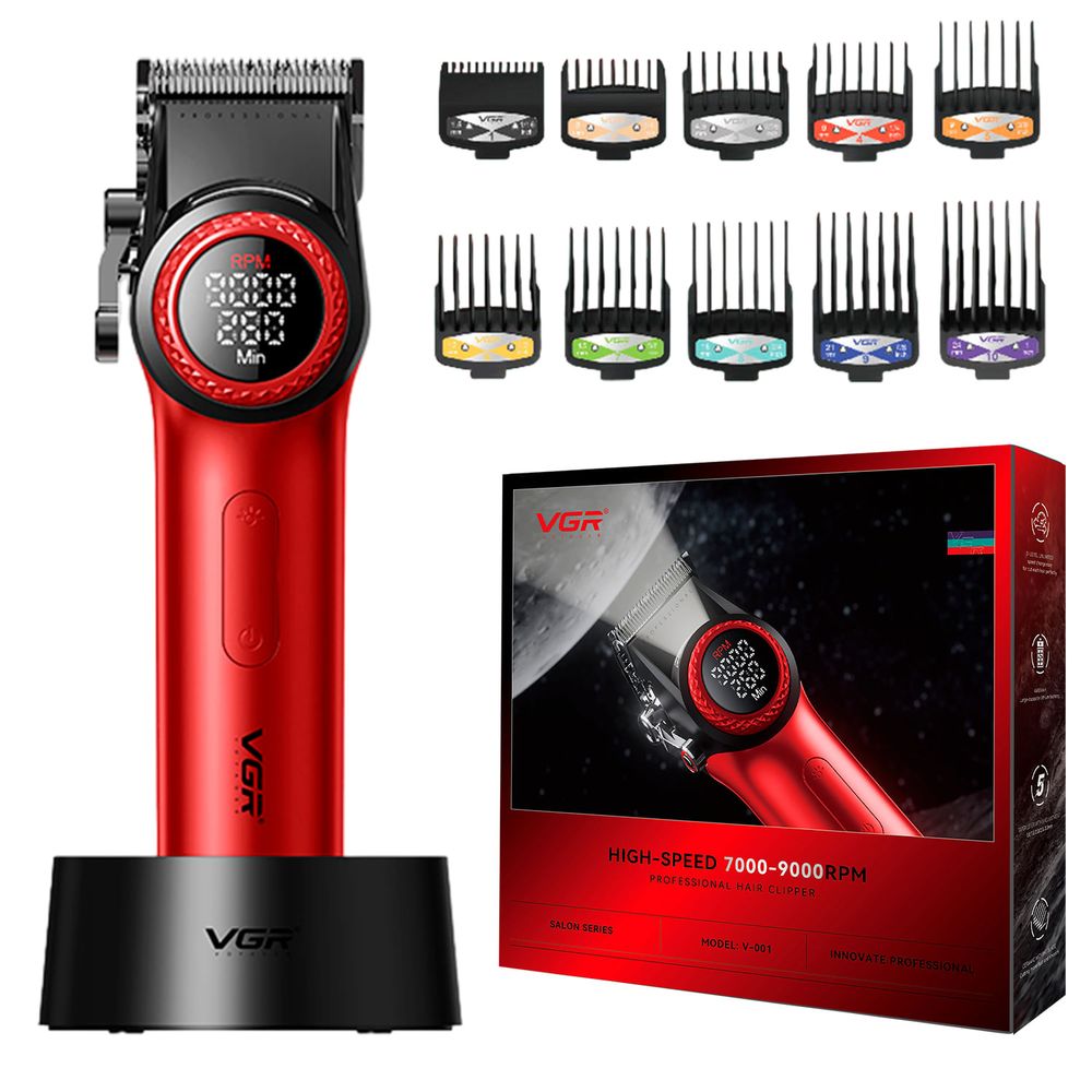 VGR V-001 BLDC Motor Clipper – Red