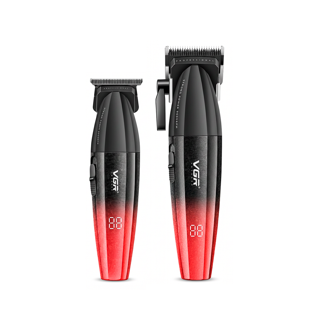 VGR V-640S2 Pro Clipper & Trimmer Combo – Red