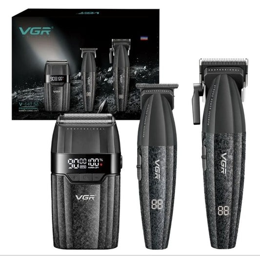 VGR V-640S3 Pro Clipper Trimmer Shaver Trio – Black