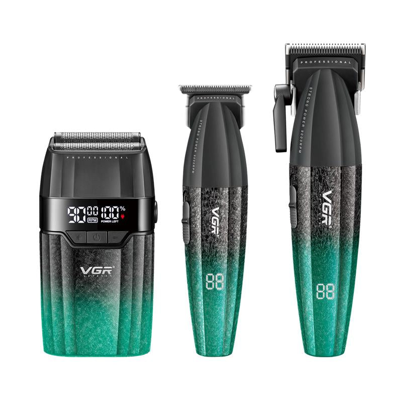 VGR V-640S3 Pro Clipper Trimmer Shaver Trio – Green