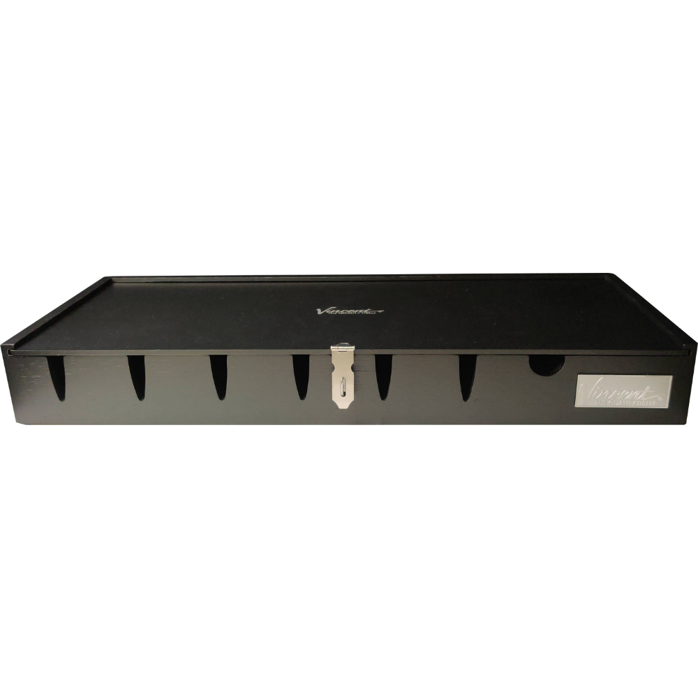 Vincent Bamboo Countertop Tray VT10200 black finish with lid closed