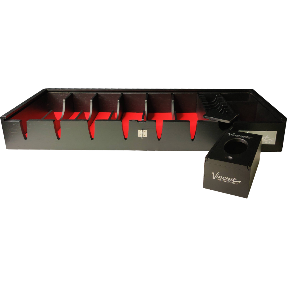 Vincent Bamboo Countertop Tray VT10200 black finish with removable neck strip dispenser