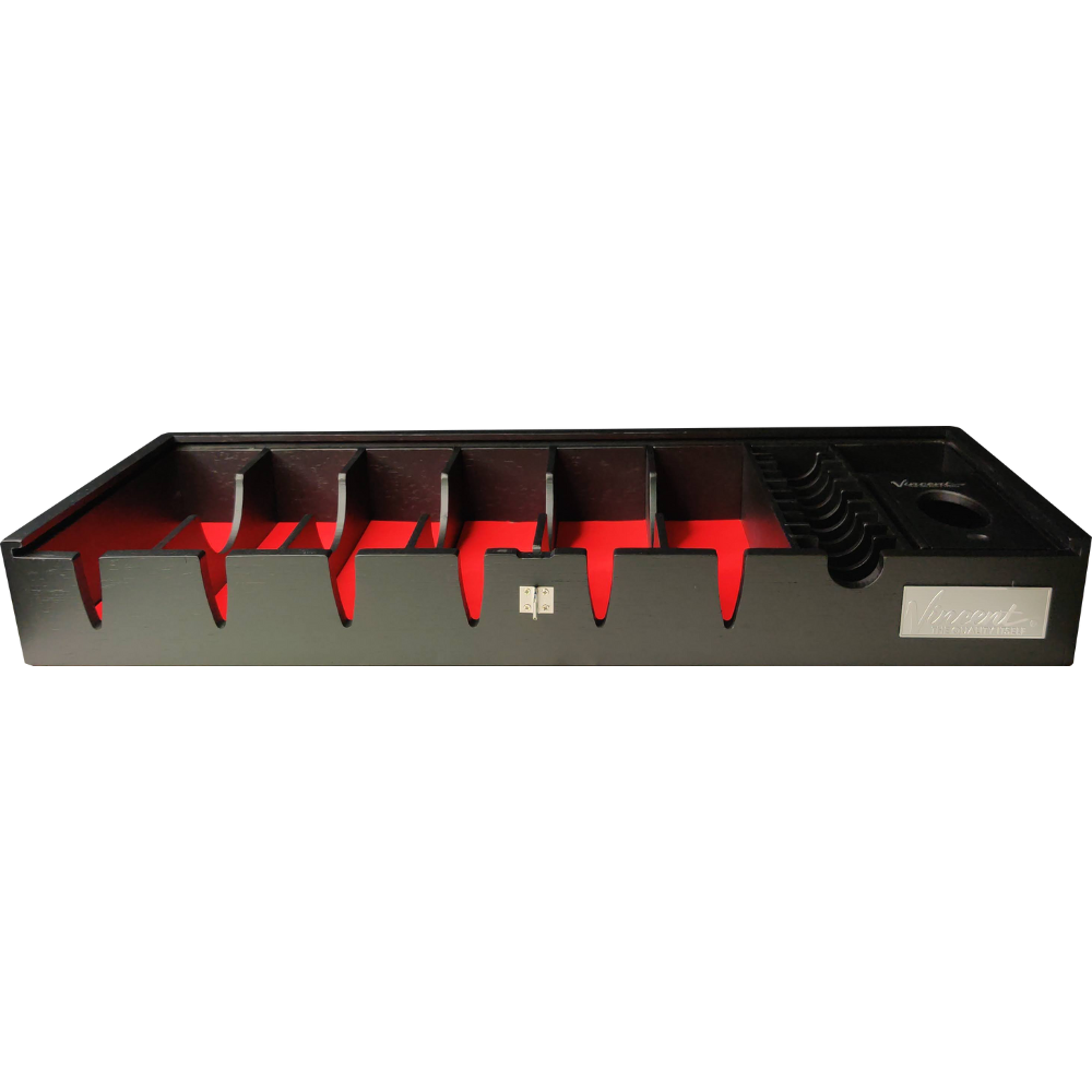 Vincent Bamboo Countertop Tray VT10200 black finish wide open view
