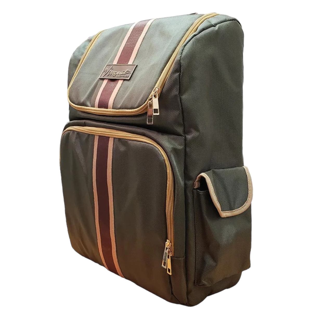 Vincent VT10305 Hunter Green barber backpack side three-quarter view
