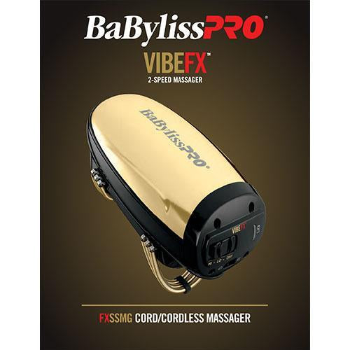 BaBylissPRO VibeFX FXSSMG gold massager branded front view
