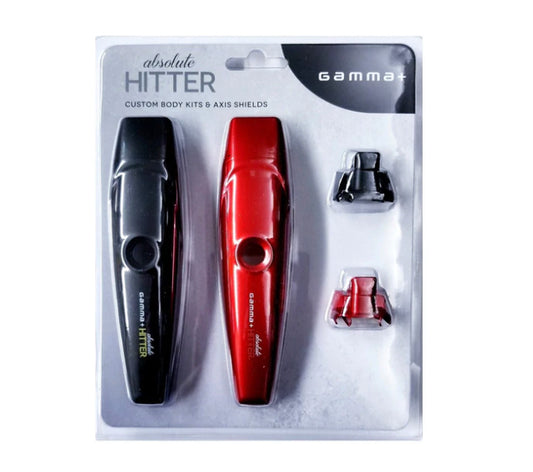 Gamma+ Absolute Hitter black and red body lids with matching axis shields in retail packaging