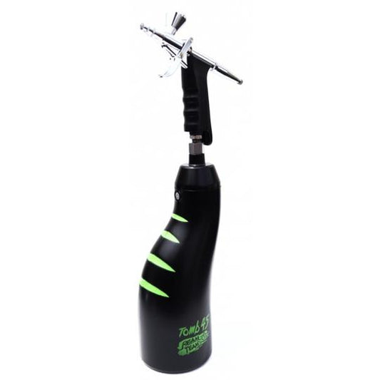 Tomb45 BeamTeam XL cordless airbrush compressor with trigger airbrush full product view